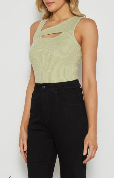 Esther Sleeveless Front Cut Out Knit Top