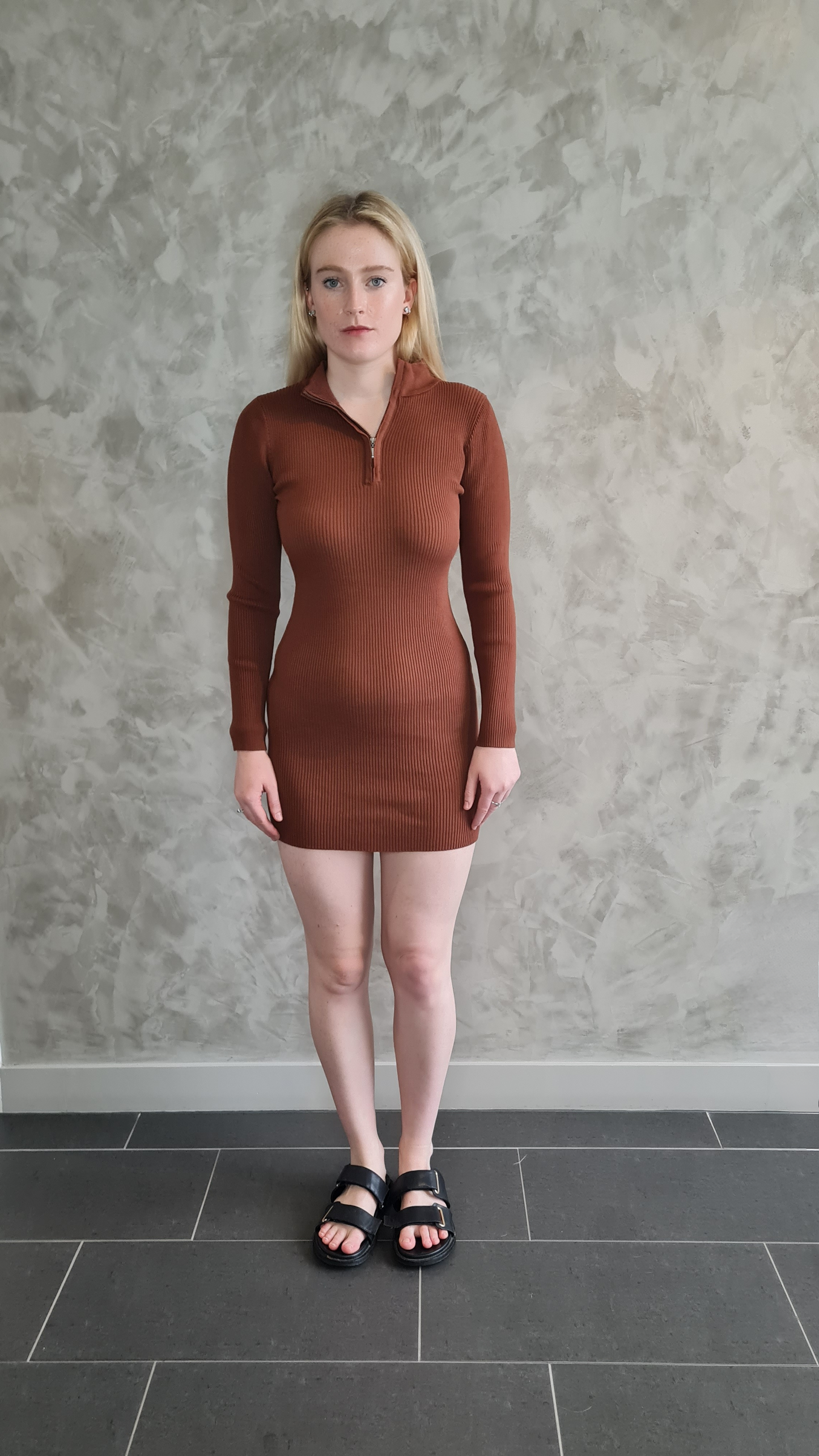 Oaklynn Long Sleeve Ribbed Dress