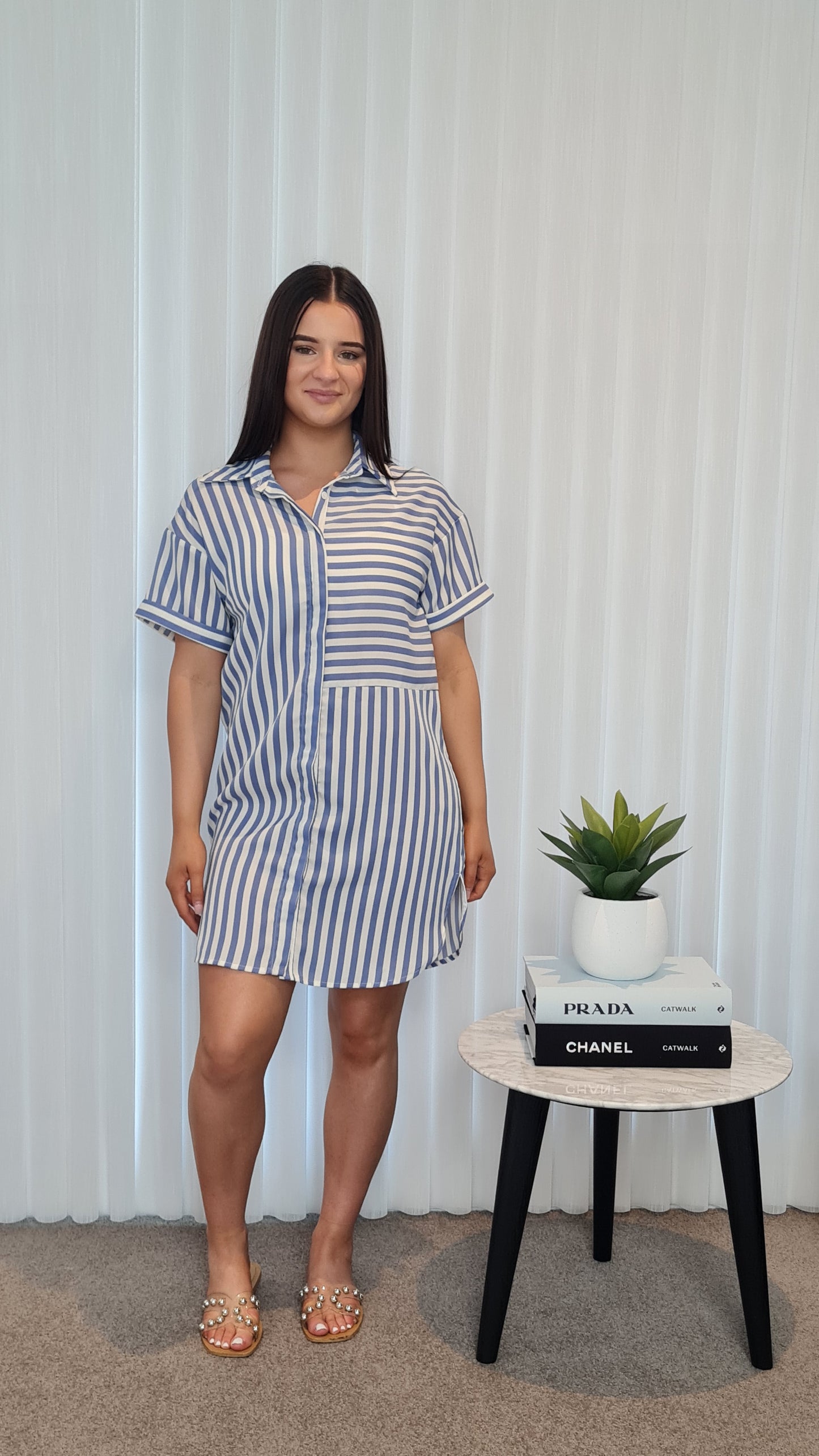 Penny Striped Shirt Dress