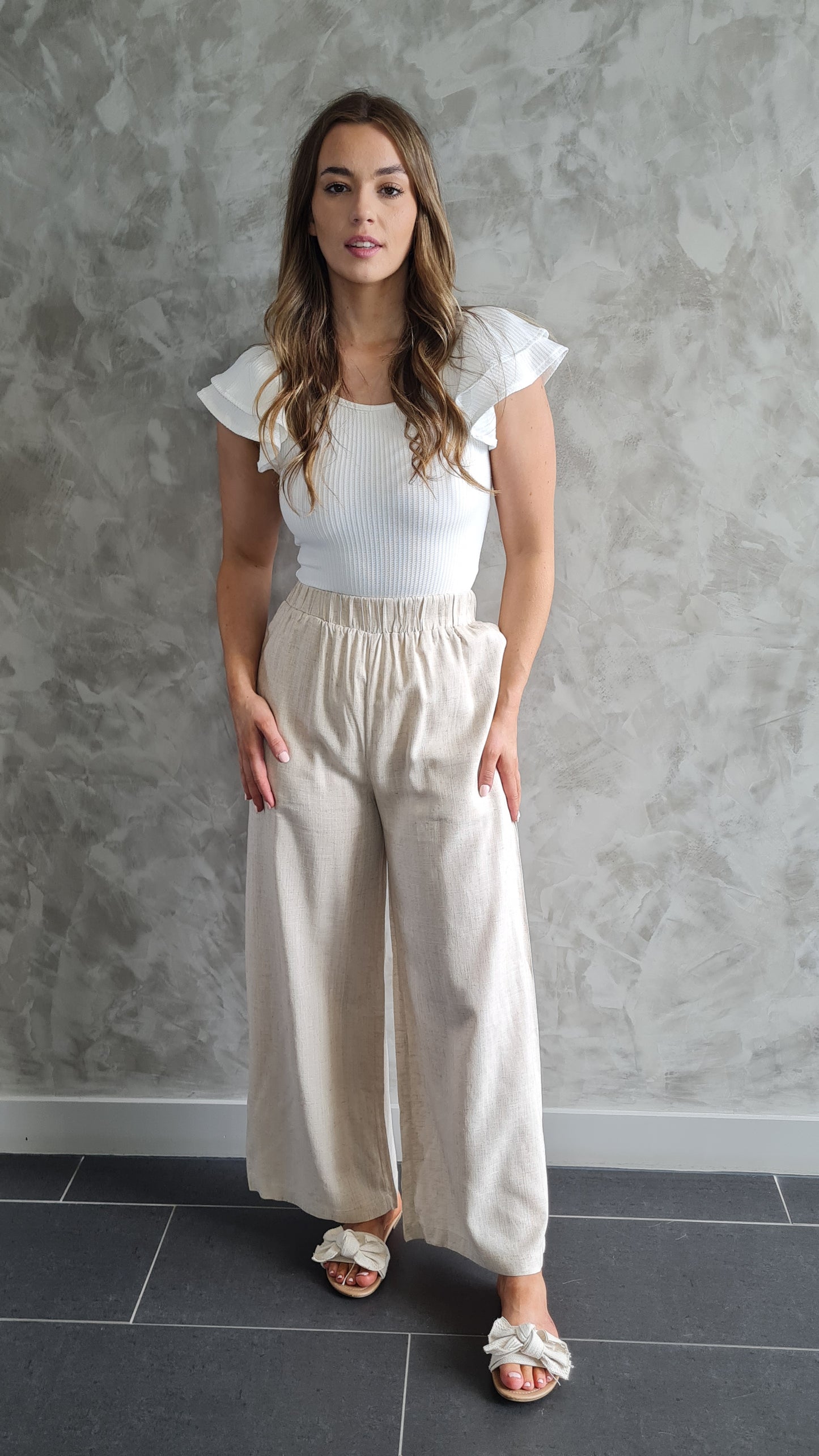 Piper Wide Leg Linen Blend Pants